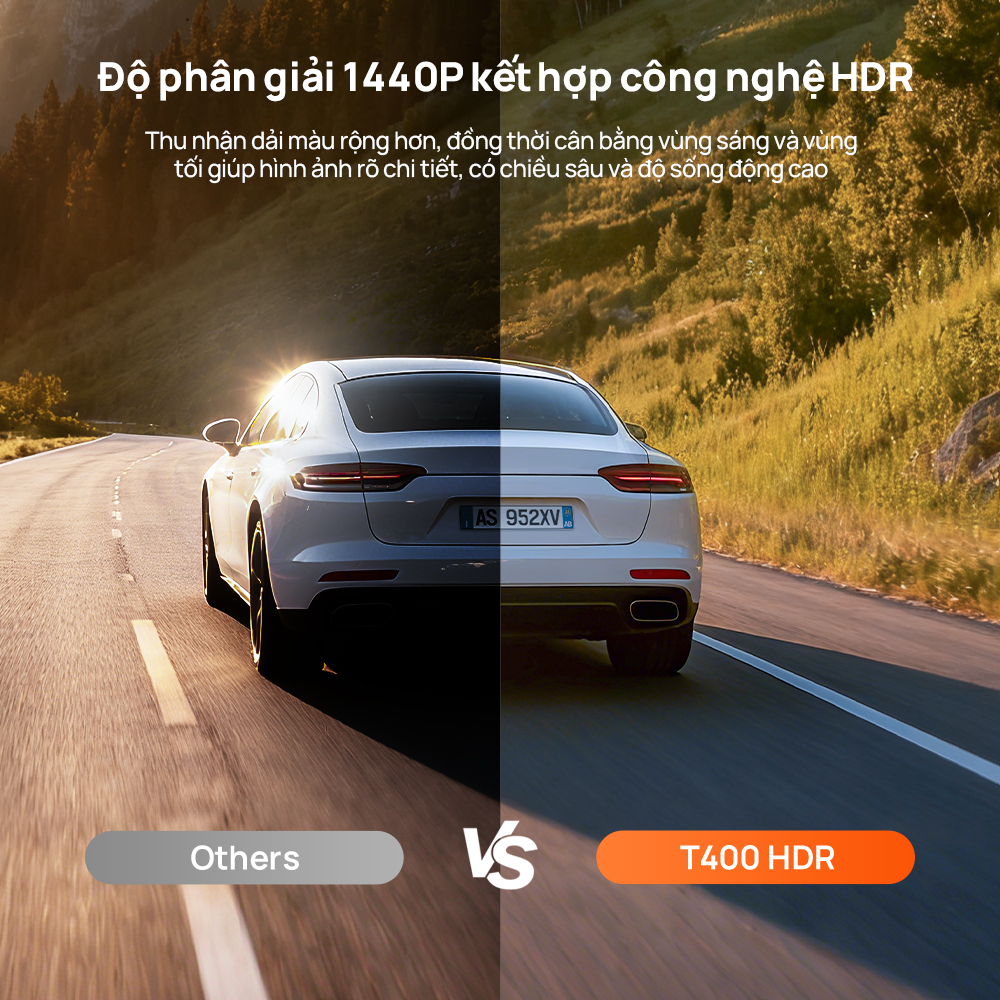 Camera hành trình 70mai T400 ghi hình trước sau và trong