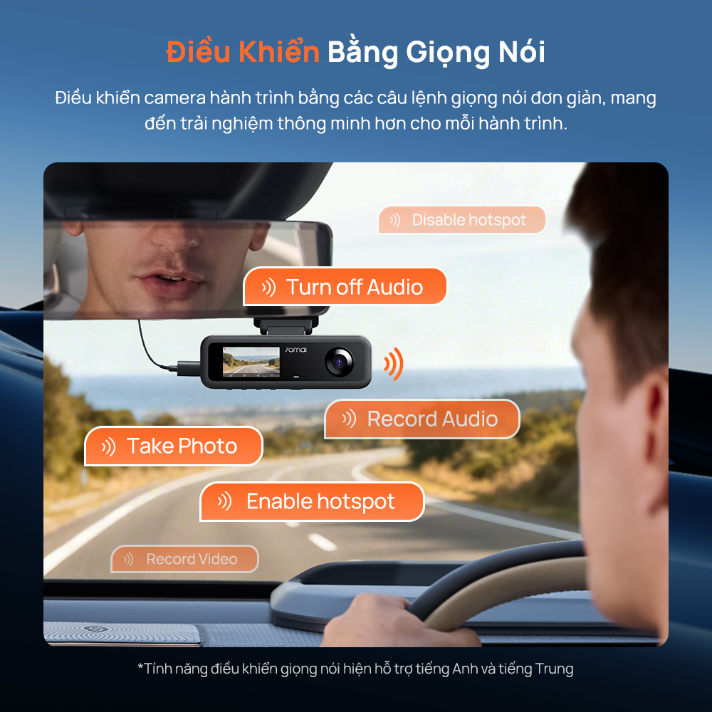 Camera hành trình 70mai T400 ghi hình trước sau và trong