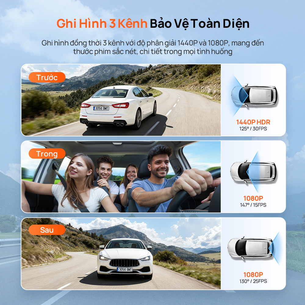 camera hành trình 70mai t400 ghi hình trước sau và trong