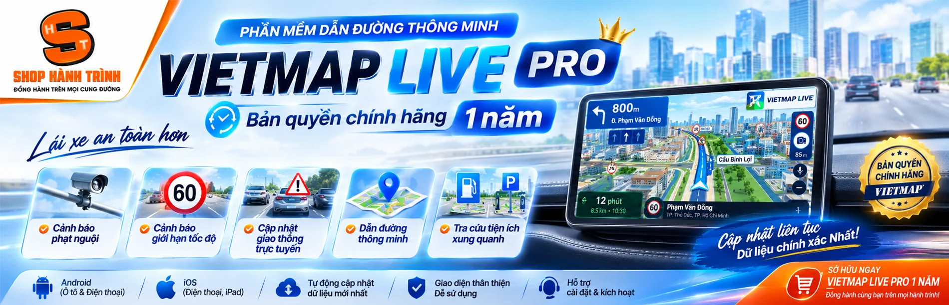 Phần mềm dẫn đường VietmapLive Pro 1 năm