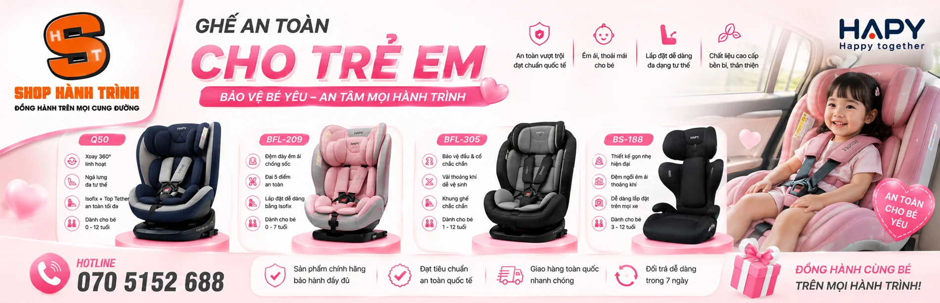 Ghế an toàn cho trẻ em HAPY